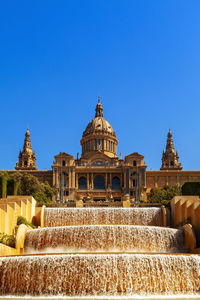 Exterior of building against clear blue sky