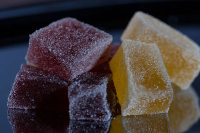 Close-up of dessert on table