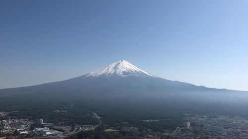 Scenic view of landscape against clear sky