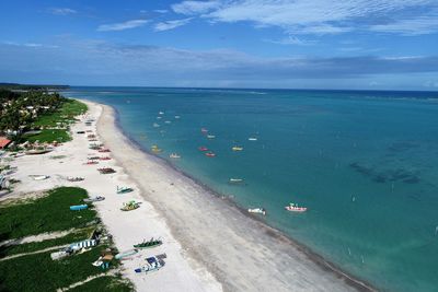 High angle view of beach against sky