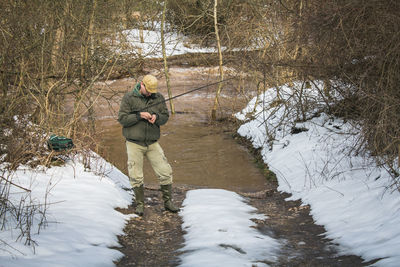 Man standing in water