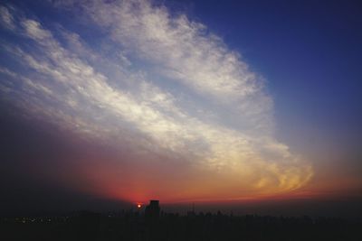 Scenic view of landscape against sky during sunset