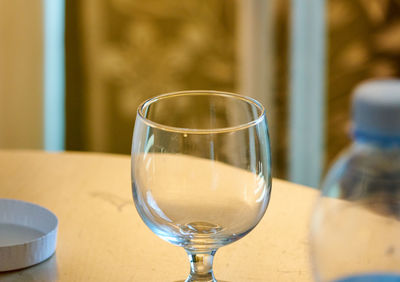 Close-up of wine glass on table