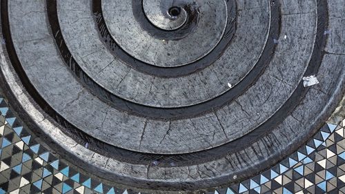 High angle view of spiral staircase