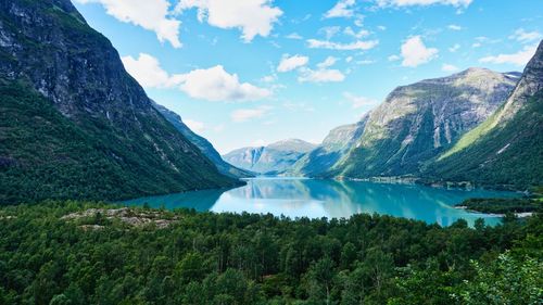 Lovatnet lake, norway, august 2020