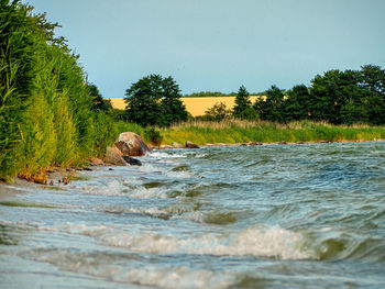 Scenic view of waterfall