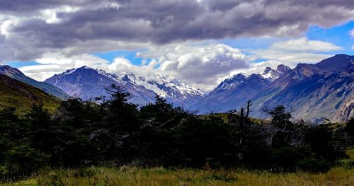Scenic view of mountains against sky
