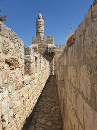 View of old ruins against clear sky