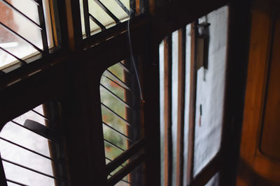 Close-up of staircase at home