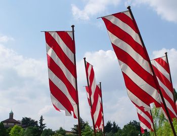 Low angle view of american flag
