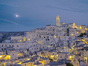 High angle view of townscape against sky