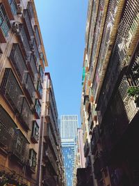 Low angle view of buildings against sky in city