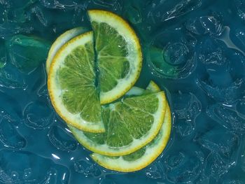 High angle view of lemon in container