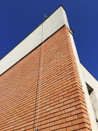 Low angle view of building against clear blue sky