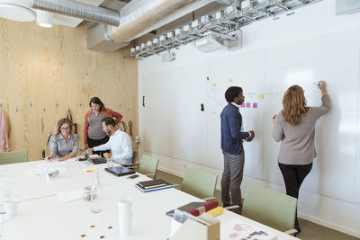 Business professionals working in board room at office