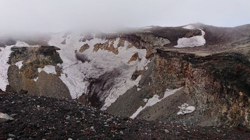 Scenic view of snow covered mountain