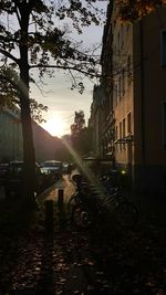 View of city at sunset