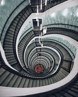 Low angle view of spiral staircase