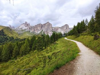 Scenic view of landscape and mountains against sky