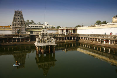 Reflection of buildings in water