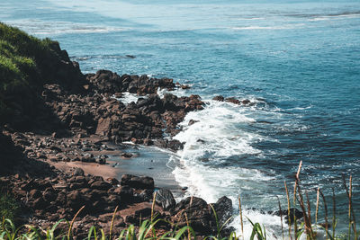 High angle view of sea