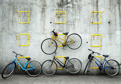 Bicycle parked at roadside