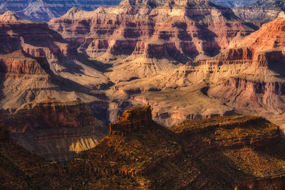 Aerial view of rock formations