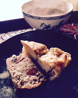 Close-up of dessert on table