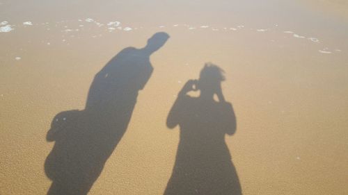 Shadow of person on wall