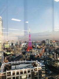 Aerial view of buildings in city
