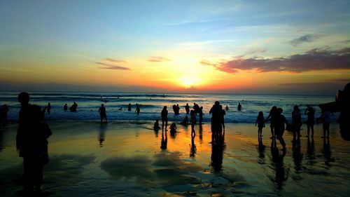 Scenic view of sunset over sea
