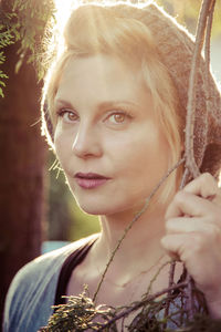 Close-up portrait of young woman