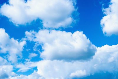 Low angle view of clouds in blue sky