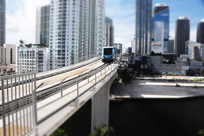 Road by buildings against sky in city