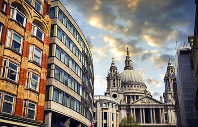 Low angle view of buildings against sky