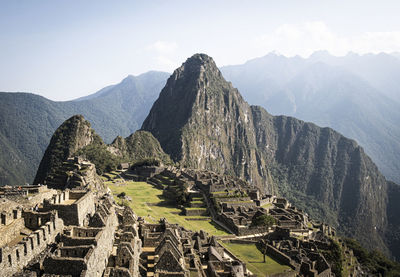Panoramic view of old ruins against sky