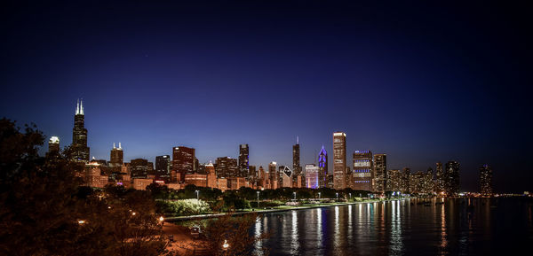 Illuminated city at night