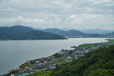 Top view of amanohashidate, miyazu, kyoto