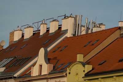 Low angle view of buildings against sky