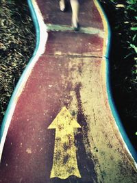 Road marking on road