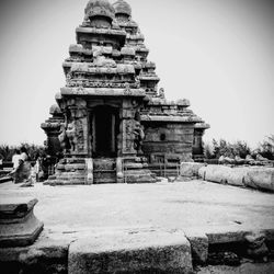 Exterior of temple against clear sky