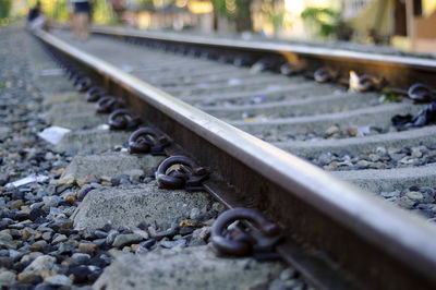 Close-up of railroad track