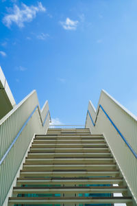 Low angle view of building against blue sky