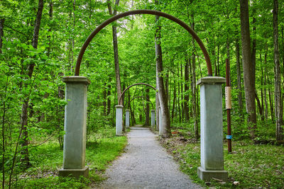 High angle view of metallic gate