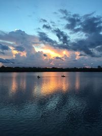 Scenic view of sea against dramatic sky