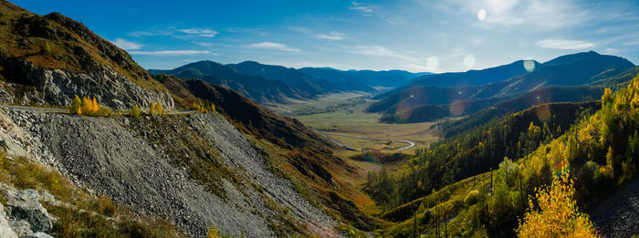 Scenic view of mountains against sky