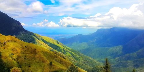 Scenic view of mountains against sky