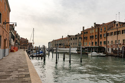 Canal passing through city buildings