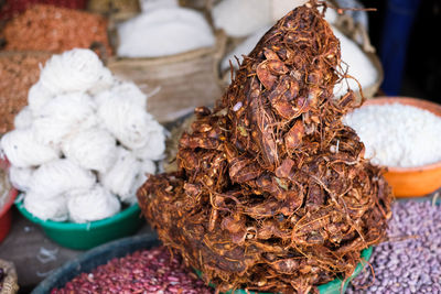 Close-up of food for sale in market