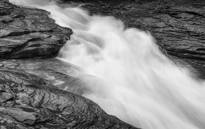 Low angle view of waterfall